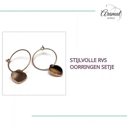 Stijlvolle Rvs Oorringen setje by@Outfy