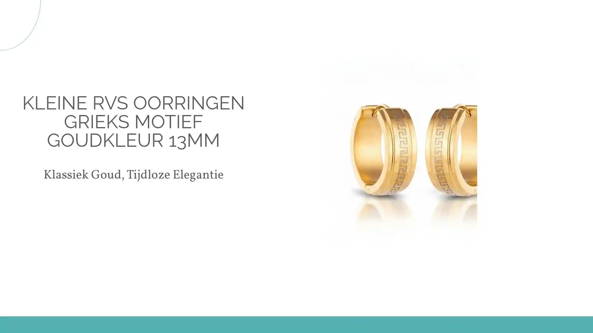 Kleine RVS Oorringen Grieks Motief Goudkleur 13mm by@Outfy