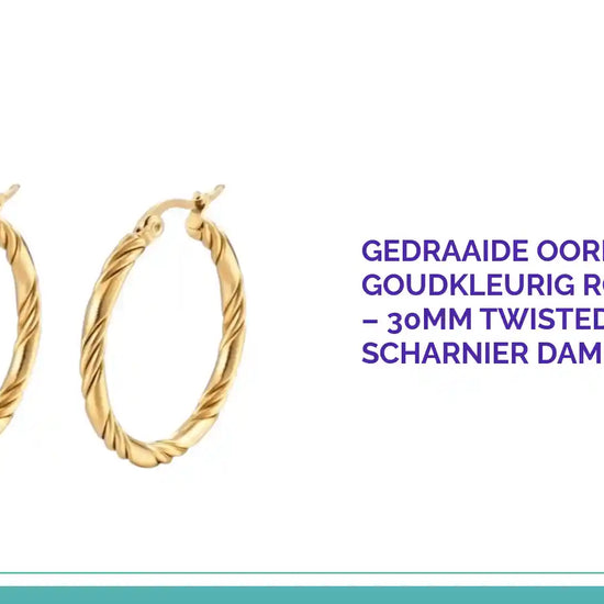 Gedraaide Oorringen Goudkleurig Roestvrij Staal &ndash; 30mm Twisted Motief Scharnier Dames by@Outfy