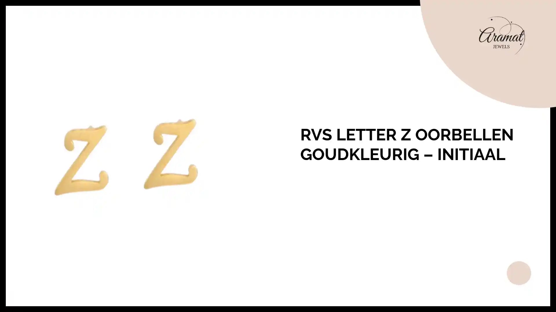 RVS Letter Z Oorbellen Goudkleurig &ndash; Initiaal by@Outfy
