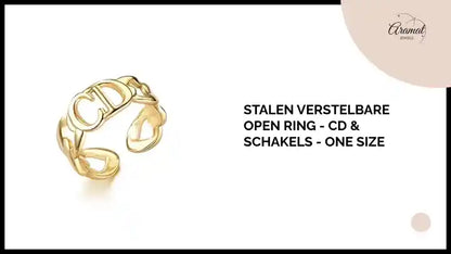 Stalen Verstelbare Open Ring - CD &amp; Schakels - One Size by@Outfy