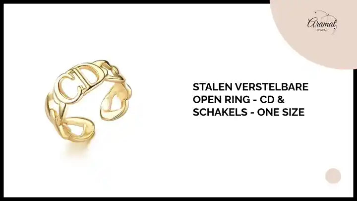 Stalen Verstelbare Open Ring - CD & Schakels - One Size by@Outfy