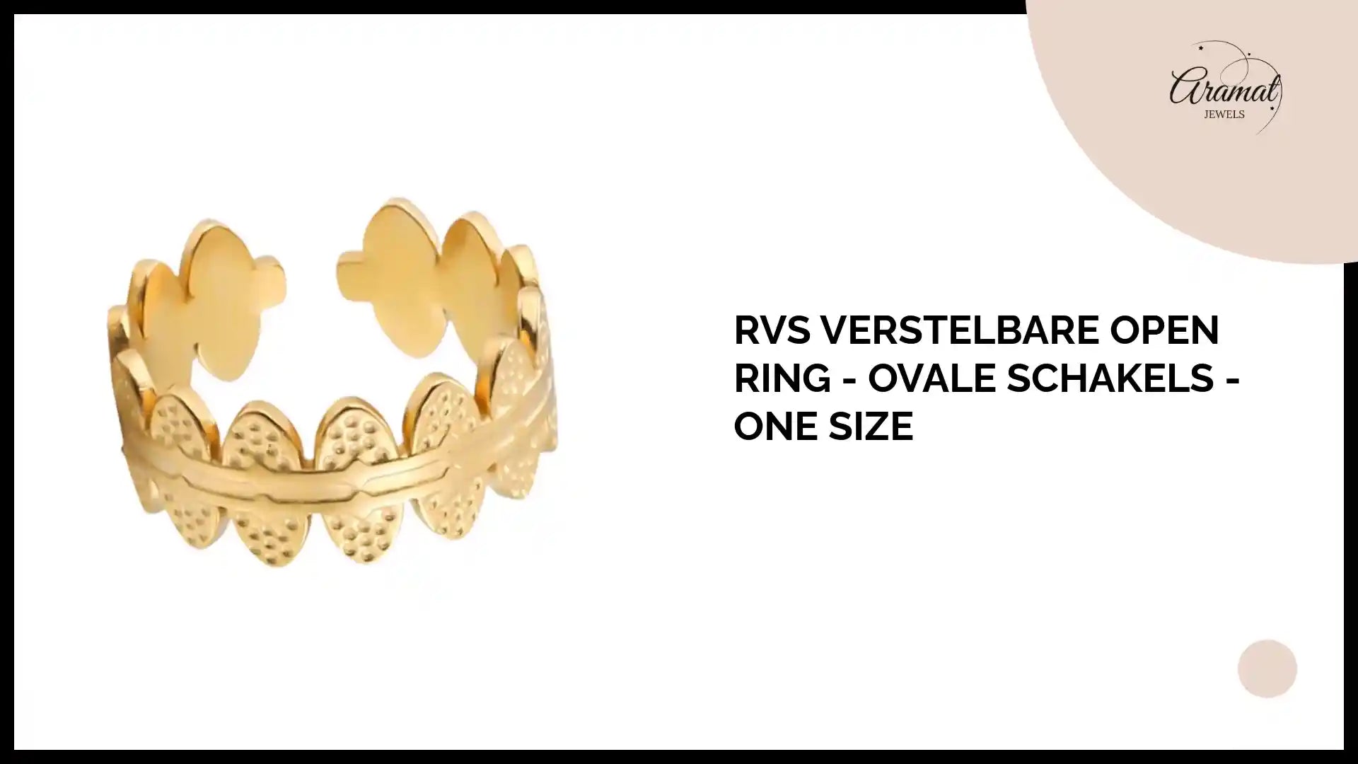 RVS Verstelbare Open Ring - Ovale Schakels - One Size by@Outfy