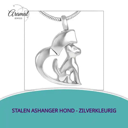 Stalen Ashanger Hond - Zilverkleurig by@Outfy