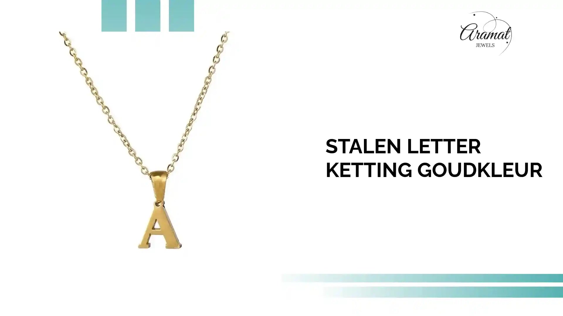 Stalen Letter Ketting goudkleur by@Outfy
