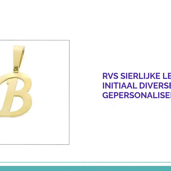RVS Sierlijke Letter Hanger Initiaal Diverse Kleuren - Gepersonaliseerde Bedel by@Outfy