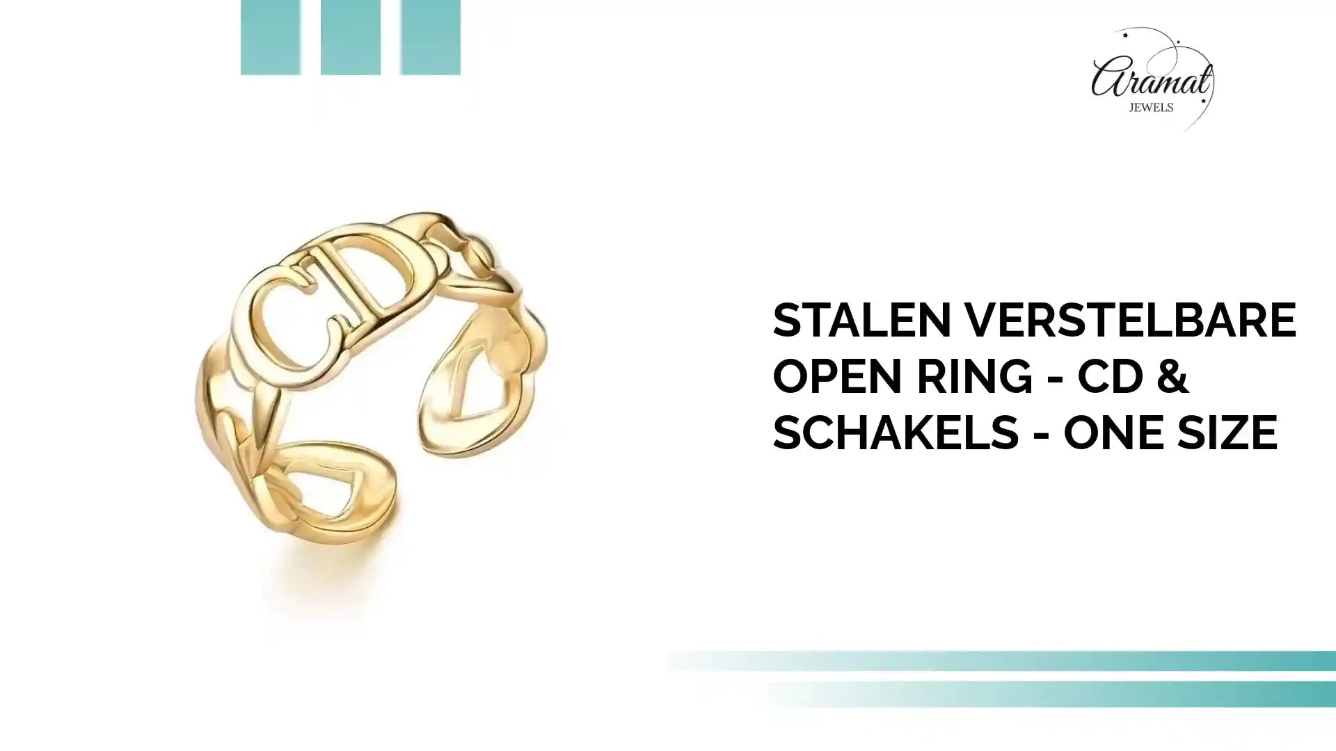 Stalen Verstelbare Open Ring - CD &amp; Schakels - One Size by@Outfy