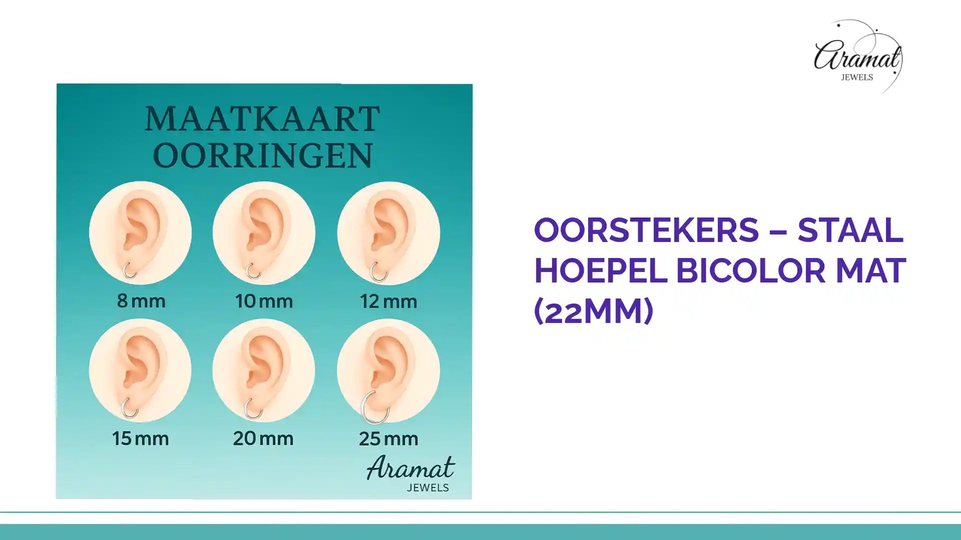 Oorstekers &ndash; Staal Hoepel Bicolor Mat (22mm) by@Outfy