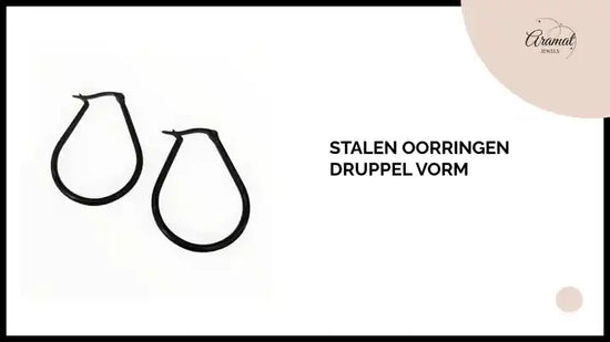 Stalen Oorringen Druppel Vorm by@Outfy
