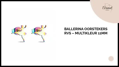 Ballerina Oorstekers RVS &ndash; Multikleur 11mm by@Outfy