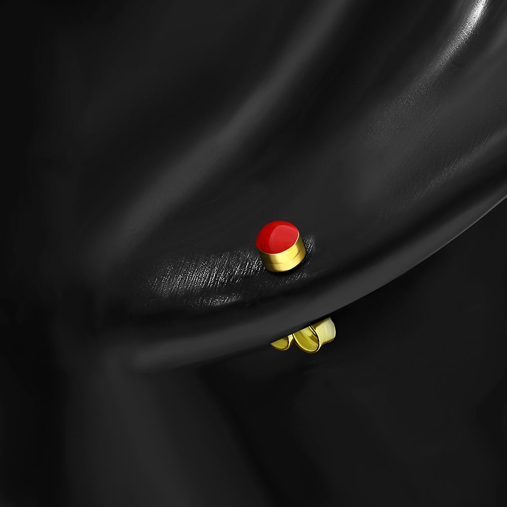 Rode Emaille Oorbellen met Goudkleurige Staal 4mm - oor2591 - ebe017 - Oorbellen kopen# - 4mm - alles