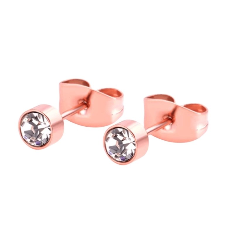 Rosékleurige kristallen oorstekers – 4 mm - oor3744 - Oorbellen kopen# - 4mm - alles - cadeau