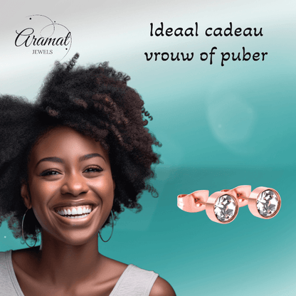 Rosékleurige kristallen oorstekers – 5 mm - oor3745 - Oorbellen kopen# - 5mm - alles - cadeau