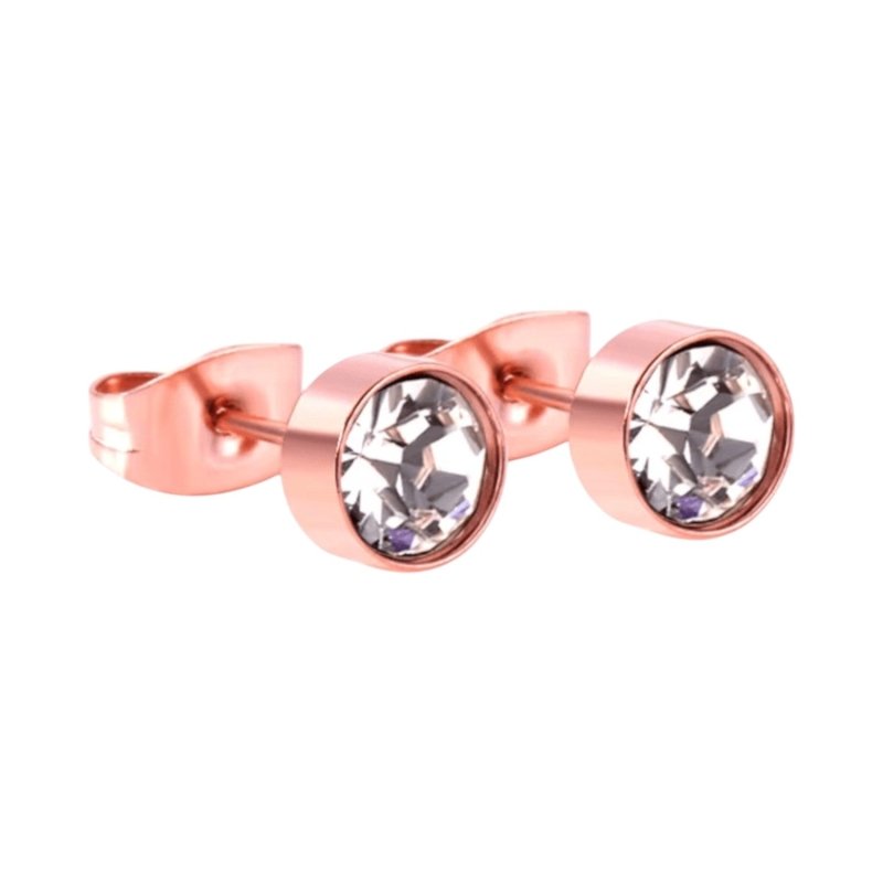 Rosékleurige kristallen oorstekers – 5 mm - oor3745 - Oorbellen kopen# - 5mm - alles - cadeau
