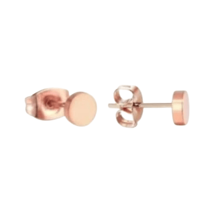 Rosekleurige Ronde Oorstekers RVS 5mm - Aramat Jewels - Oorbellen - cadeautip