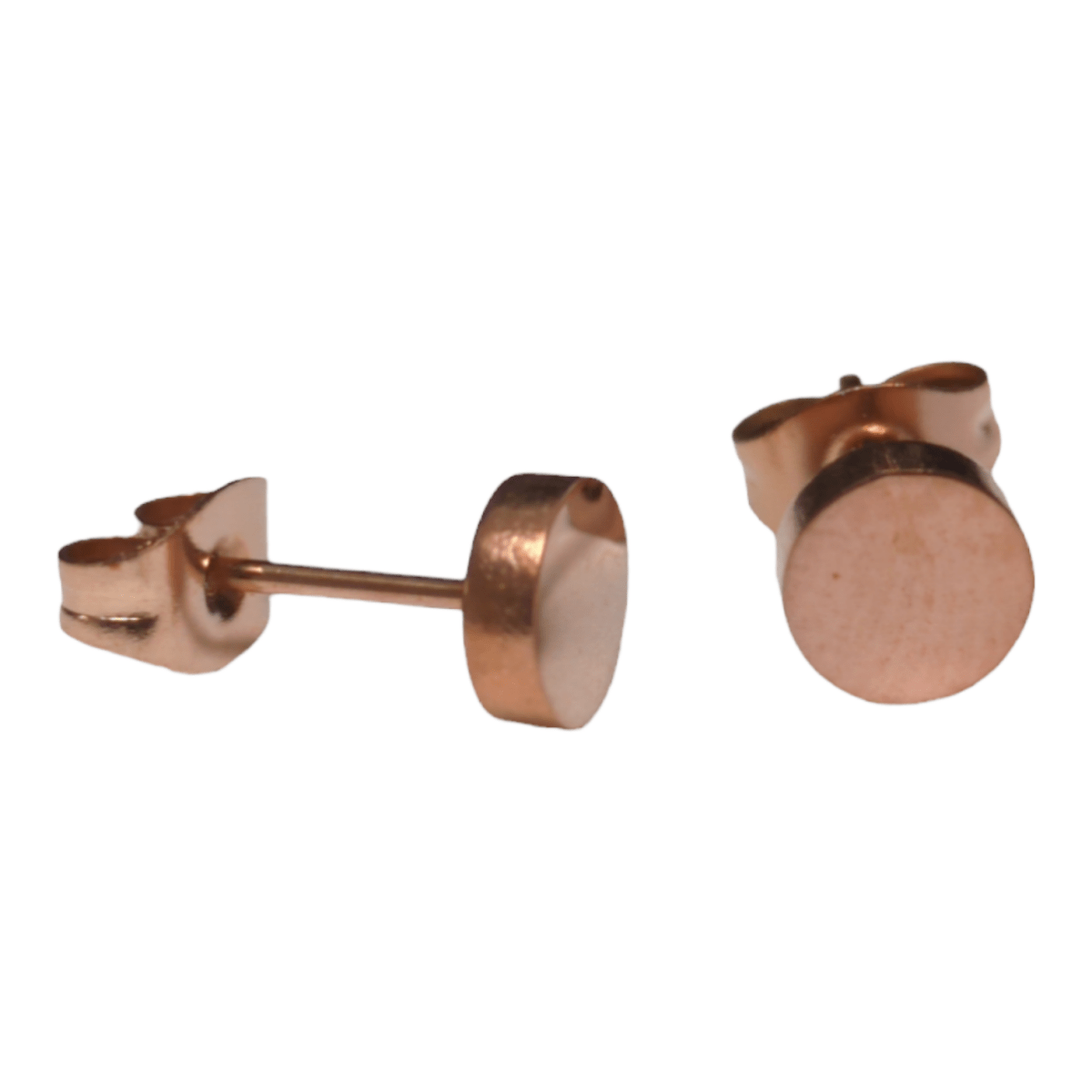 Rosekleurige Ronde Oorstekers RVS 6mm - Aramat Jewels - Oorbellen - cadeautip