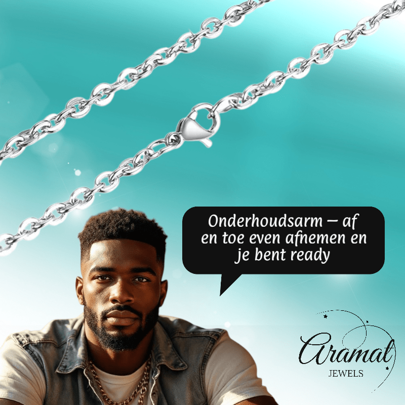RVS Anker Ketting Zilverkleur 50 - 60cm - Maritieme Schakelketting - Aramat Jewels - Halskettingen - cadeautip