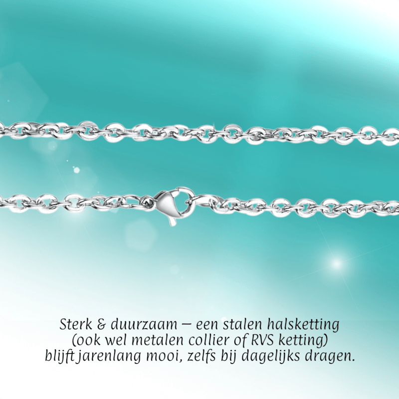 RVS Anker Ketting Zilverkleur 50 - 60cm - Maritieme Schakelketting - Aramat Jewels - Halskettingen - cadeautip