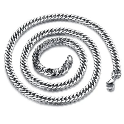 RVS Curb Chain Ketting Zilverkleur 50 - 60cm - Stoere Schakelketting - Aramat Jewels - Halskettingen - cadeautip