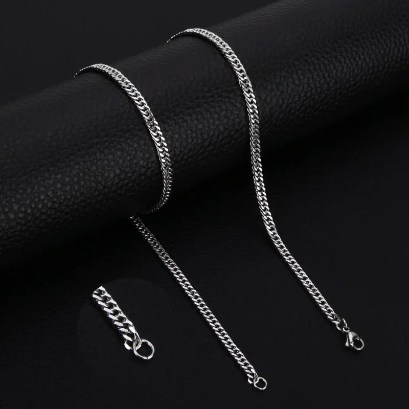 RVS Curb Chain Ketting Zilverkleur 50 - 60cm - Stoere Schakelketting - Aramat Jewels - Halskettingen - cadeautip