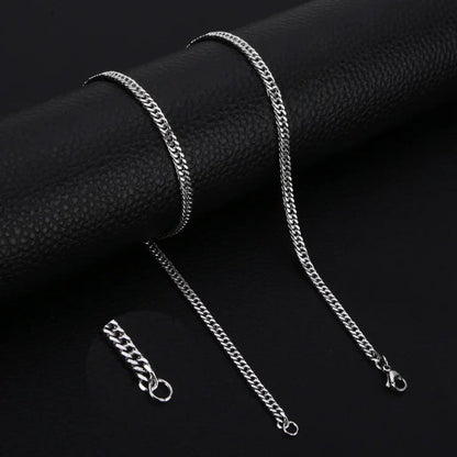RVS Curb Chain Ketting Zilverkleur 50 - 60cm - Stoere Schakelketting - Aramat Jewels - Halskettingen - cadeautip