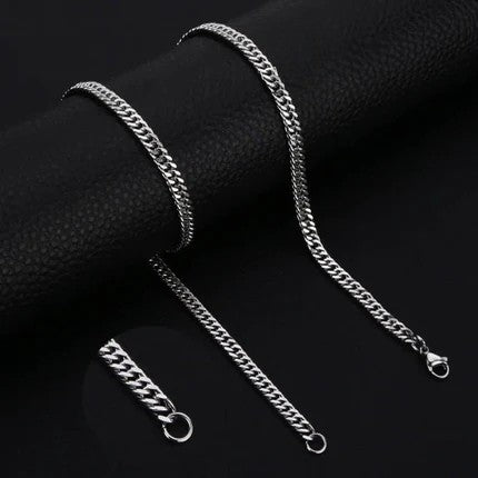 RVS Curb Chain Ketting Zilverkleur 50 - 60cm - Stoere Schakelketting - Aramat Jewels - Halskettingen - cadeautip