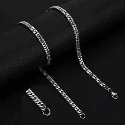 RVS Curb Chain Ketting Zilverkleur 50 - 60cm - Stoere Schakelketting - Aramat Jewels - Halskettingen - cadeautip