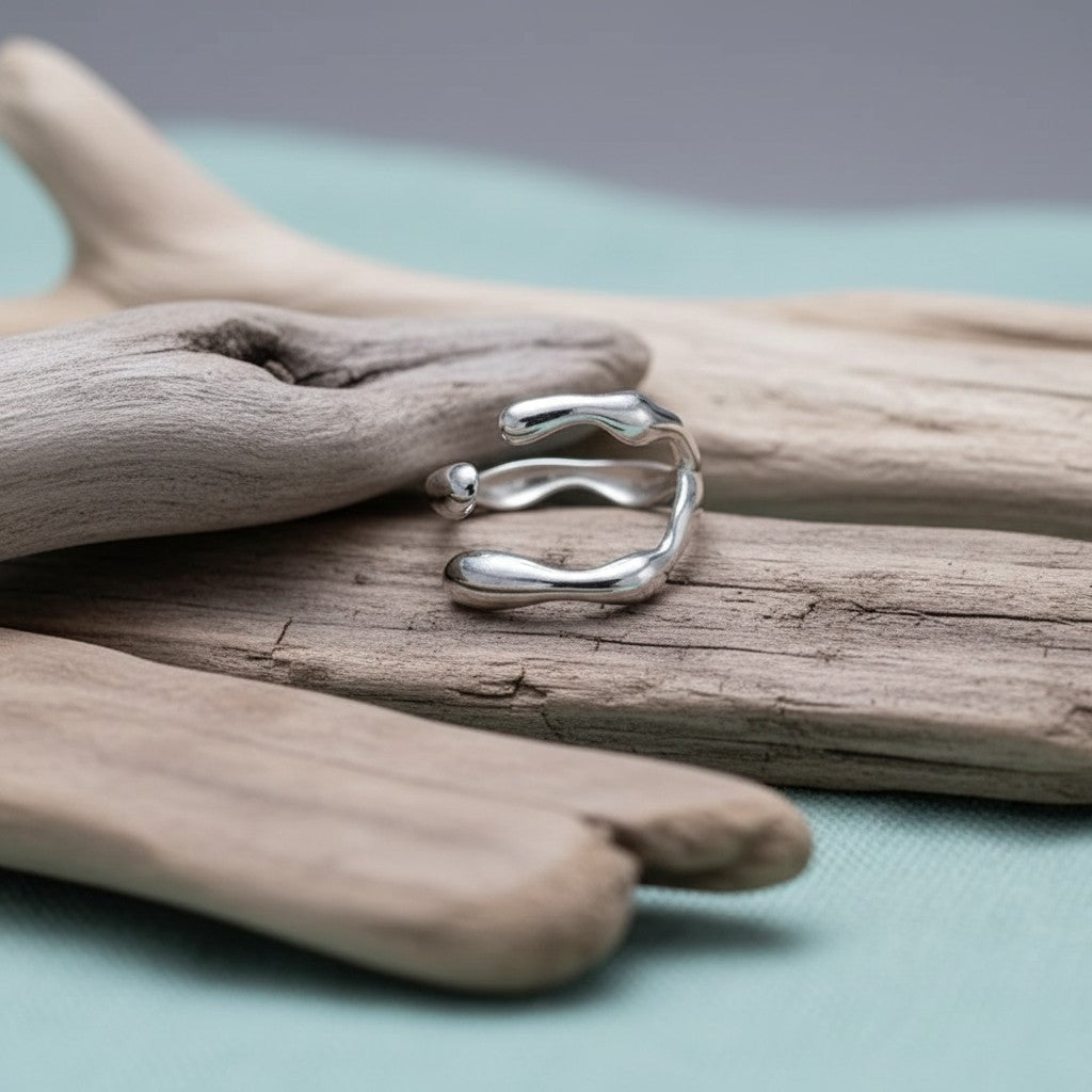 RVS Damesring Verstelbaar – Grillige Brede Open Ring – 16 mm - Aramat Jewels - Ringen - cadeautip