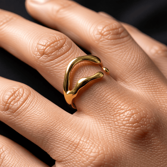 RVS Damesring Verstelbaar – Grillige Brede Open Ring – 16 mm - Aramat Jewels - Ringen - cadeautip