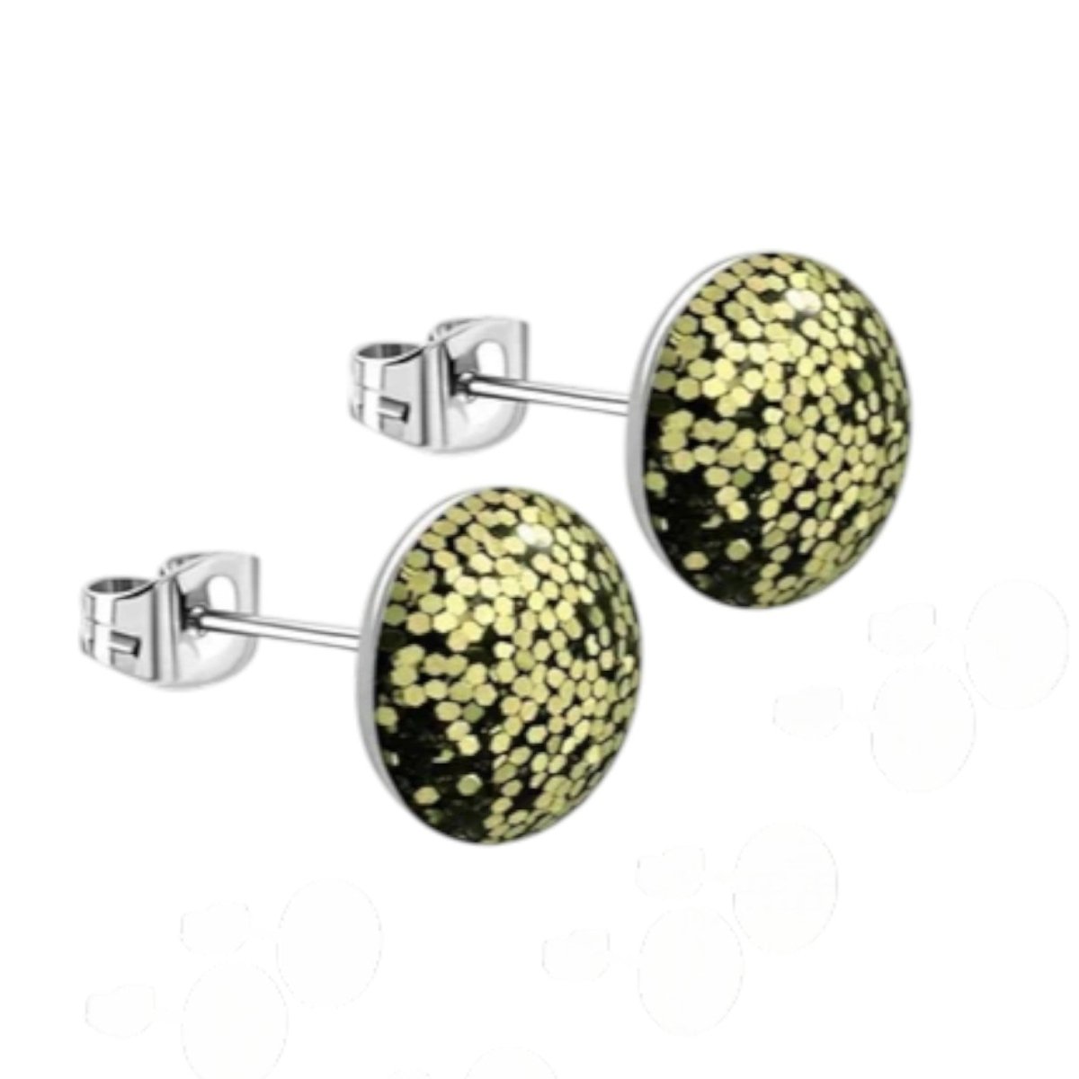 RVS Glitter Oorbellen 8mm Diverse Kleuren - Sprankelende Oorstekers - Aramat Jewels - Oorbellen - cadeautip