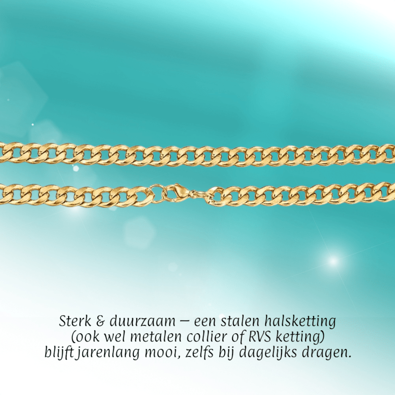 RVS Gourmet Ketting Goudkleurig staal - Aramat Jewels - Halskettingen - cadeautip