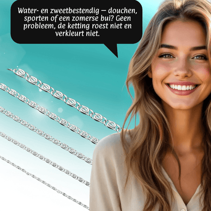 RVS Griekse Ketting 50 - 60cm Zilverkleur - Greek Pattern Unisex - Aramat Jewels - Halskettingen - cadeautip