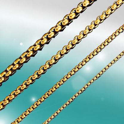 RVS Jasseron Ketting Goudkleur 50 - 60cm - Elegante Schakelketting - Aramat Jewels - Halskettingen - cadeautip