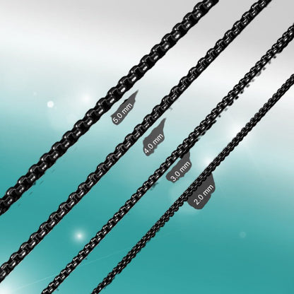 RVS Jasseron Ketting Zwart - Stoere Schakelketting Unisex - Aramat Jewels - Halskettingen - cadeautip