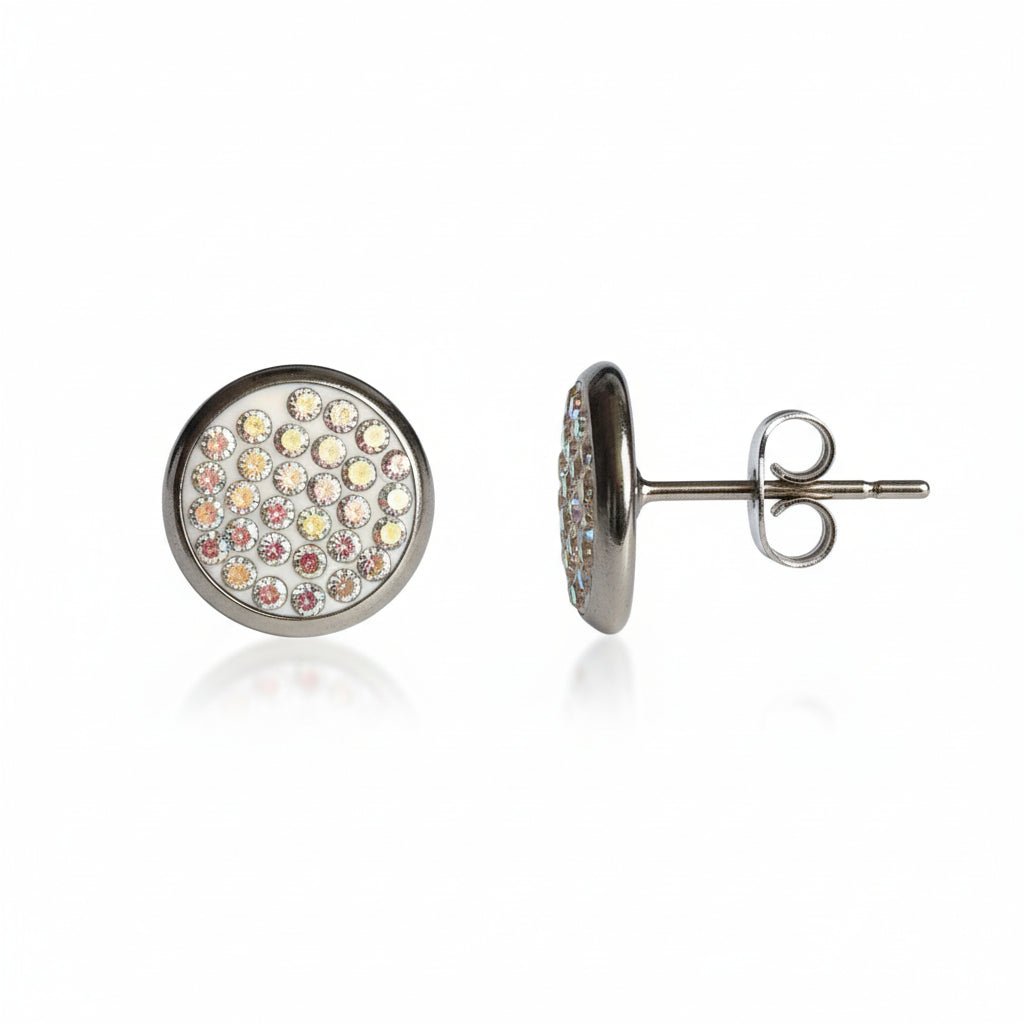 RVS Kristal Oorstekers 10mm Diverse Kleuren - Grote Zirkonia Studs - Aramat Jewels - RVS Sieraden - Oorbellen - cadeautip
