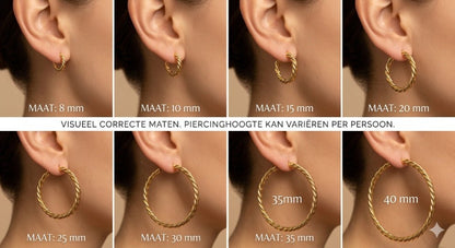 RVS Oorringen met Ankermotief Zilverkleur 35mm - Aramat Jewels - Oorringen - cadeautip