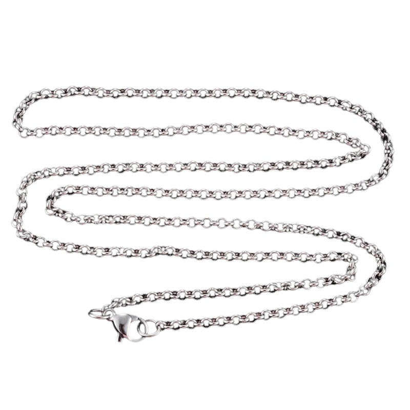 RVS Rolo Ketting Zilverkleur 50 - 60cm - Ronde Schakelketting - Aramat Jewels - Halskettingen - cadeautip