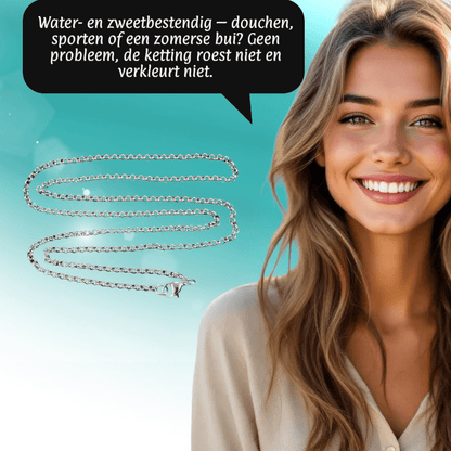 RVS Rolo Ketting Zilverkleur 50 - 60cm - Ronde Schakelketting - Aramat Jewels - Halskettingen - cadeautip