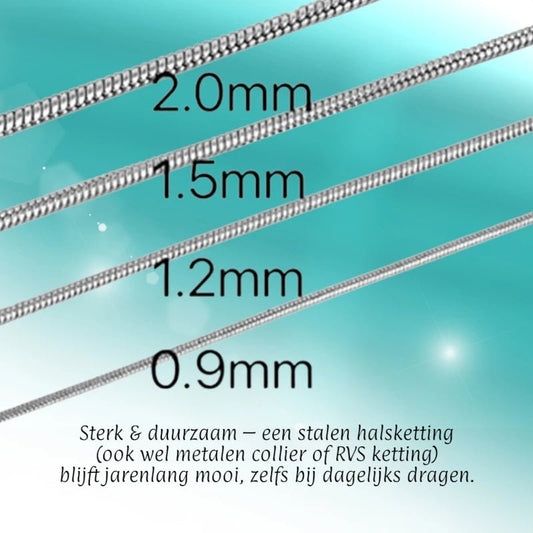 RVS Slangenketting Goudkleur 45 - 60cm - Soepele Snake Chain Ketting - Aramat Jewels - Halskettingen - cadeautip
