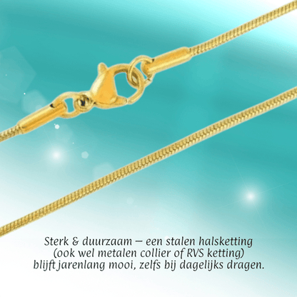 RVS Slangenketting Goudkleur 45 - 60cm - Soepele Snake Chain Ketting - Aramat Jewels - Halskettingen - cadeautip