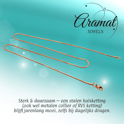 RVS Slangenketting Roségoud Rond - Soepele Snake Chain Ketting - Aramat Jewels - RVS Sieraden - Halskettingen - cadeautip
