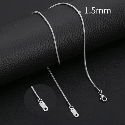 RVS Slangenketting Zilverkleur 45 - 60cm - Soepele Schakelketting Dames - Aramat Jewels - Halskettingen - cadeautip