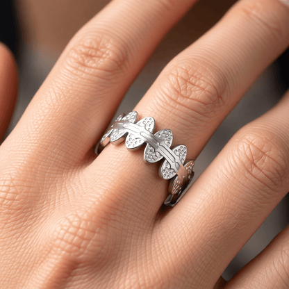 RVS Verstelbare Open Ring - Ovale Schakels - One Size - Aramat Jewels - Ringen - cadeautip