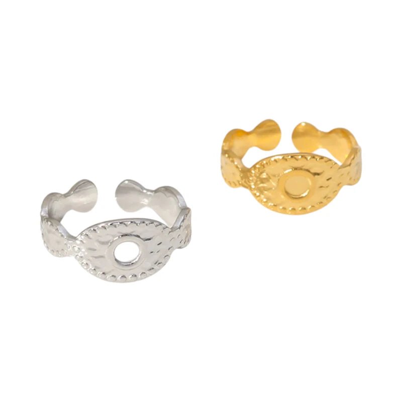RVS Verstelbare Ring - Oog Motief met Dots - One Size - Ringen kopen