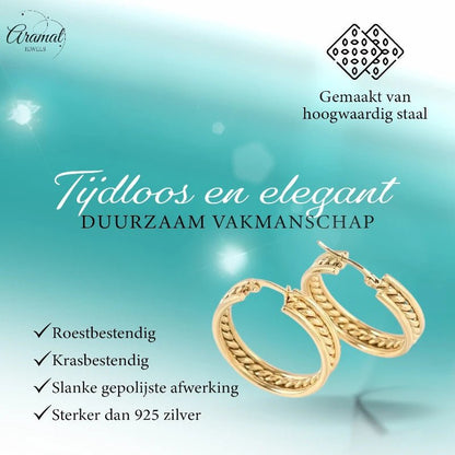 Schakel Oorringen RVS Goudkleur 30mm - oor6382 - 577895 - Oorringen kopen# - 30mm - alles - cadeau