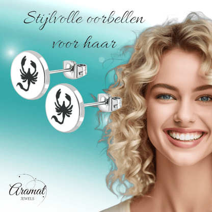 Schorpioen Oorbellen RVS Zilverkleurig – 10mm – Dieren & Horoscoop - oor2822 - tte563 - Oorbellen kopen# - 10mm - alles - cadeau