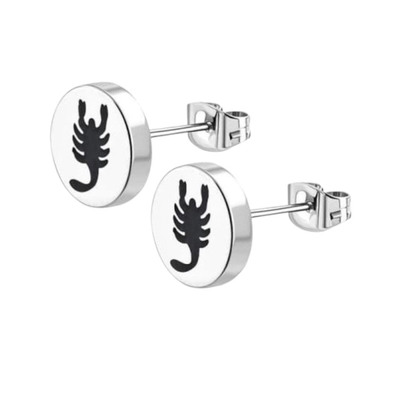 Schorpioen Oorbellen Zilverkleurig RVS – 8mm – Dieren oorstekers - oor2842 - tte653 - Oorbellen kopen# - 8mm - alles - cadeau