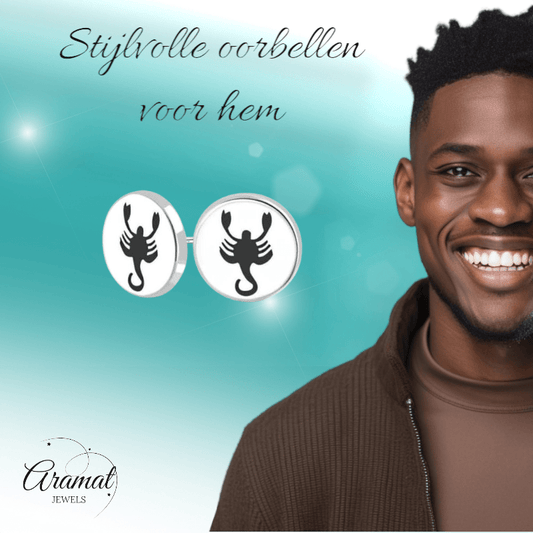 Schorpioen Oorbellen Zilverkleurig RVS – 8mm – Uniseks Dierenoorstekers - oor2843 - tte943 - Oorbellen kopen# - 8mm - alles - cadeau