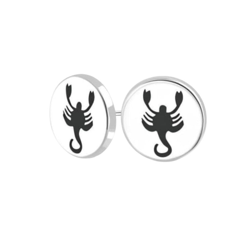 Schorpioen Oorbellen Zilverkleurig RVS – 8mm – Uniseks Dierenoorstekers - oor2843 - tte943 - Oorbellen kopen# - 8mm - alles - cadeau