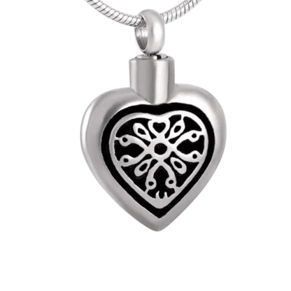 Sierlijk Keltisch as - hartje staal met zwart emaille - Aramat Jewels - Gedenkhangers - cadeautip